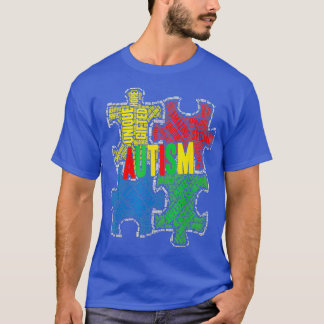 T-shirt Sensibilisation sur l'autisme Couleurs Mot Cloud A