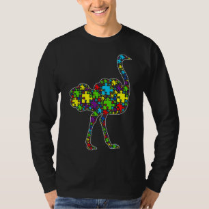 T-shirt Sensibilisation sur l'autisme Cute Ostrich Puzzle