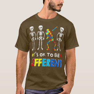 T-shirt Sensibilisation sur l'autisme Dabbing Skeleton C'e