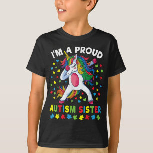 T-shirt Sensibilisation sur l'autisme Dabbing Unicorn Girl