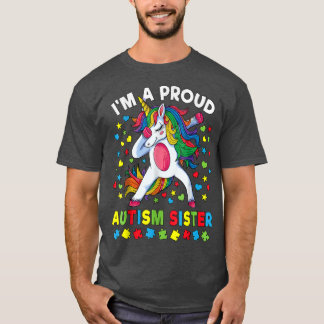 T-shirt Sensibilisation sur l'autisme Dabbing Unicorn Girl