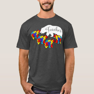 T-shirt Sensibilisation sur l'autisme de l'ours enseignant