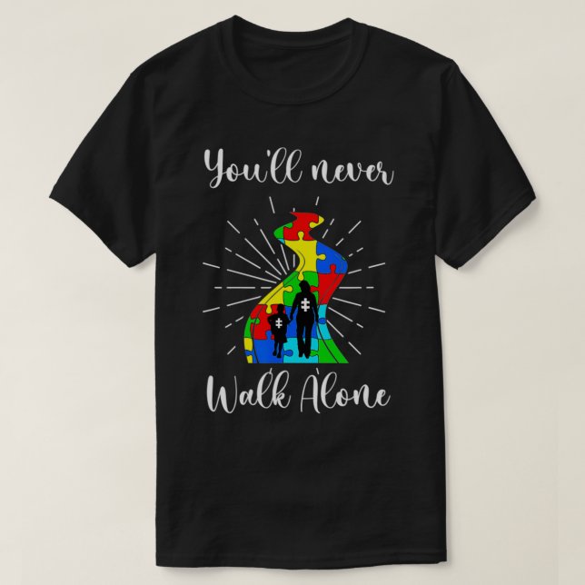 T-shirt Sensibilisation sur l'autisme de rue de couleur ar (Design devant)
