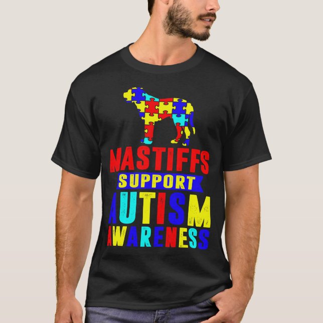 T-shirt Sensibilisation sur l'autisme de support Mastiffs (Devant)