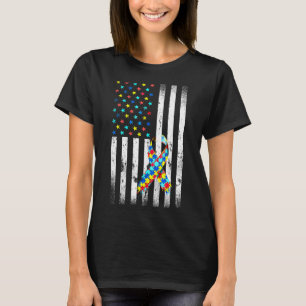 T-shirt Sensibilisation sur l'autisme déprimé American Fla