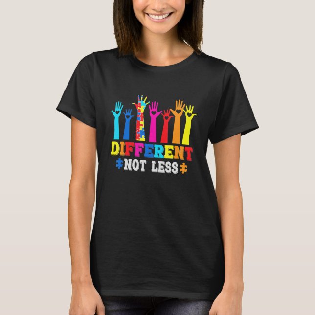 T-shirt Sensibilisation sur l'autisme Différent Pas Moins  (Devant)