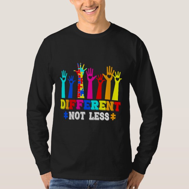 T-shirt Sensibilisation sur l'autisme différente pas moins (Devant)