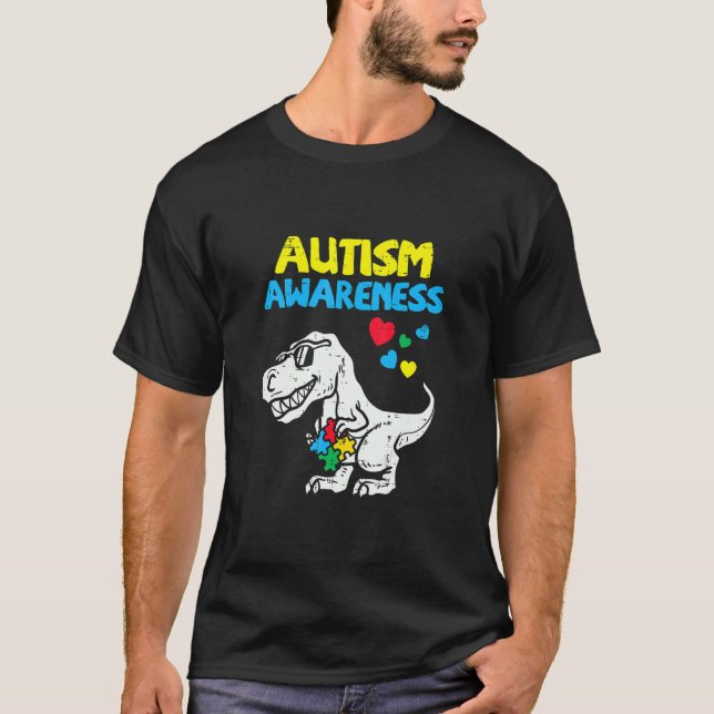 T-shirt Sensibilisation sur l'autisme Dino Autistic Toddle (Devant)