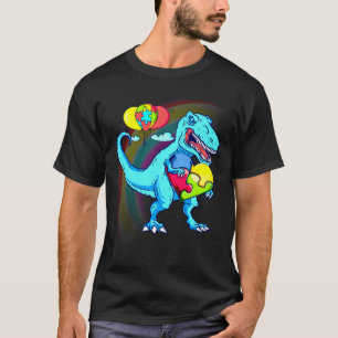 T-shirt Sensibilisation sur l'autisme Dinosaur Puzzle Rain