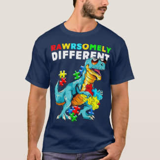 T-shirt Sensibilisation sur l'autisme Dinosaure Dino Rawrs