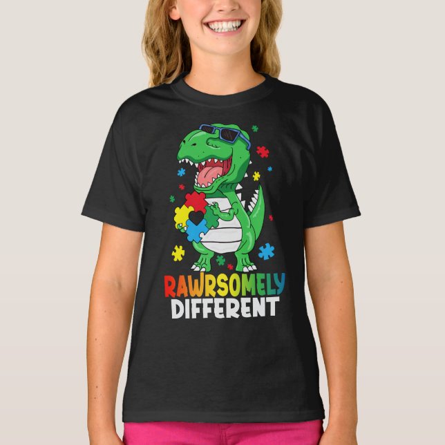 T-shirt Sensibilisation sur l'autisme Dinosaure radicaleme (Devant)
