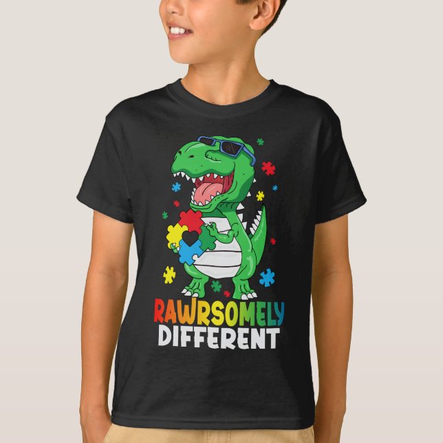 T-shirt Sensibilisation sur l'autisme Dinosaure radicaleme (Devant)