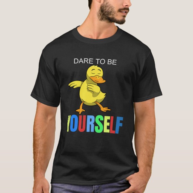 T-shirt Sensibilisation sur l'autisme Duck Dabbing Oser êt (Devant)
