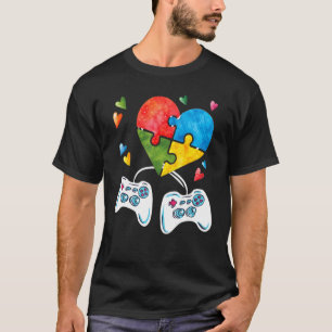 T-shirt Sensibilisation sur l'autisme Enfants Vidéo Gamer 