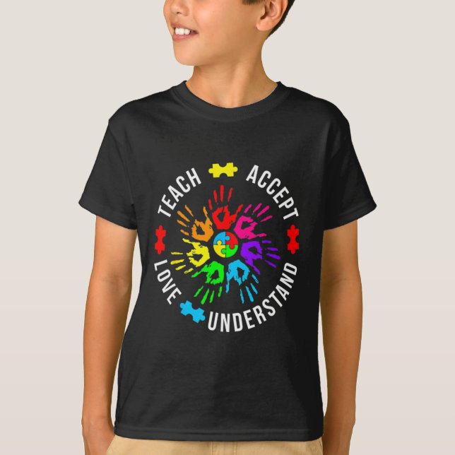 T-shirt Sensibilisation sur l'autisme Enseignant Puzzle Ap (Devant)