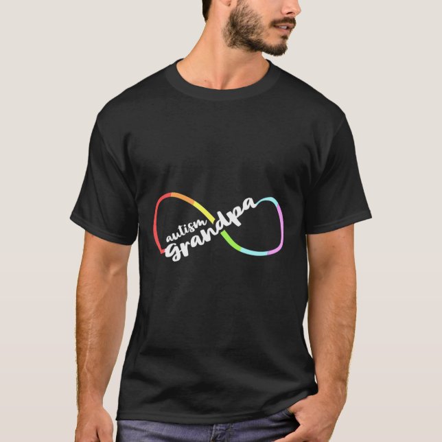 T-shirt Sensibilisation sur l'autisme familiale grand-père (Devant)