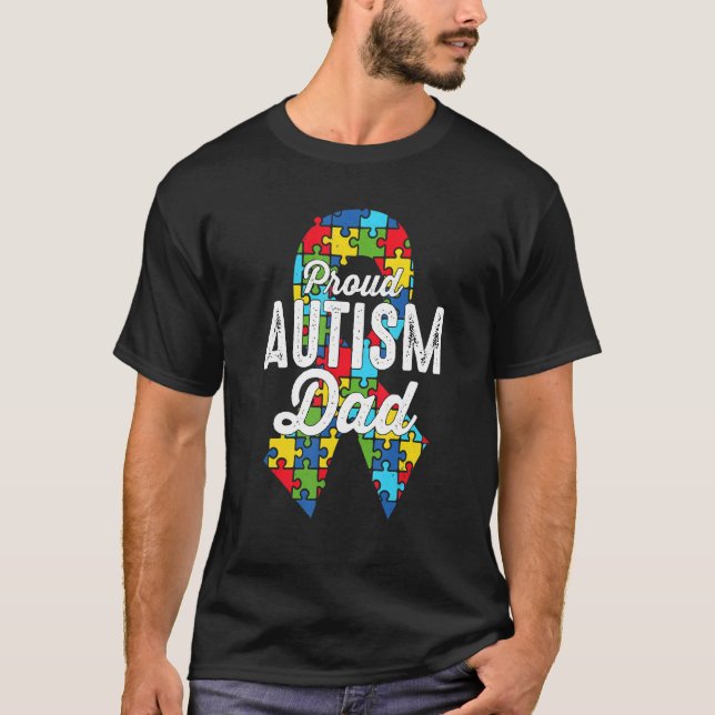 T-shirt Sensibilisation sur l'autisme Fière Autisme Papa R (Devant)