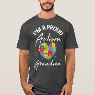 T-shirt Sensibilisation sur l'autisme Fière grand-mère Puz