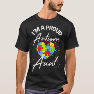 T-shirt Sensibilisation sur l'autisme Fière Tante Puzzle C