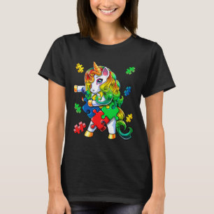 T-shirt Sensibilisation sur l'autisme Flossant Unicorn Puz