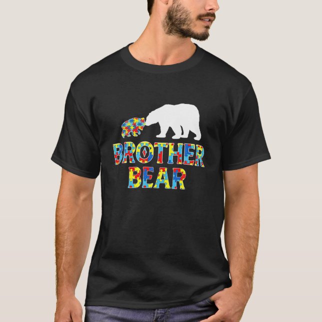 T-shirt Sensibilisation sur l'autisme Frère Ours Puzzle Su (Devant)