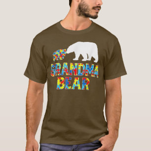 T-shirt Sensibilisation sur l'autisme Grand-mère Ours Puzz