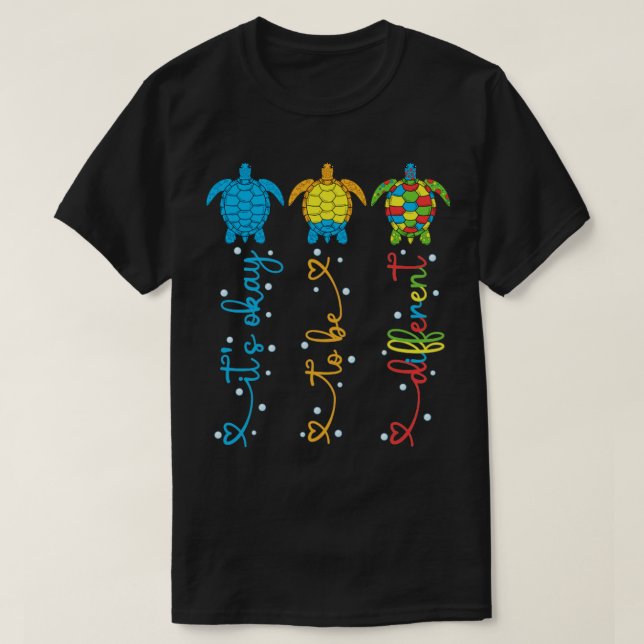 T-shirt Sensibilisation sur l'autisme Il Est Ok D'Être Dif (Design devant)