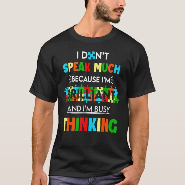 T-shirt Sensibilisation sur l'autisme Je ne parle pas Muck (Devant)