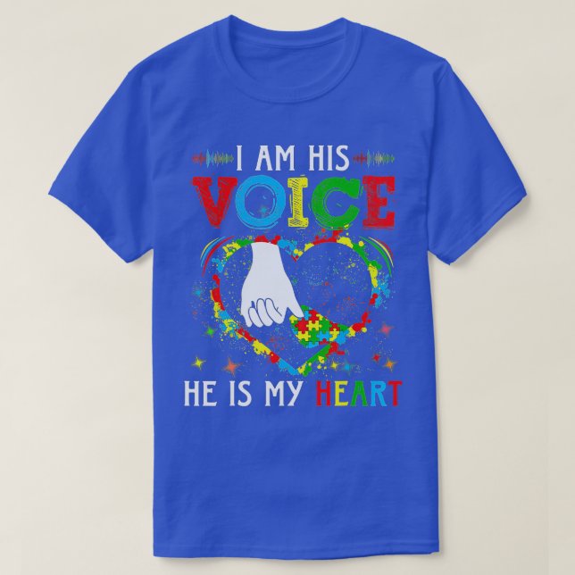 T-shirt Sensibilisation sur l'autisme Je Suis Sa Voix Mama (Design devant)