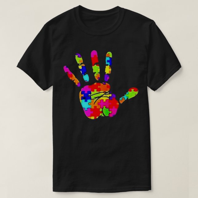 T-shirt sensibilisation sur l'autisme joli teinte de la ma (Design devant)