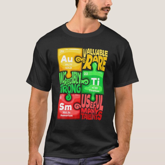 T-shirt Sensibilisation sur l'autisme Jour (Au-Ti-SM) Élém (Devant)