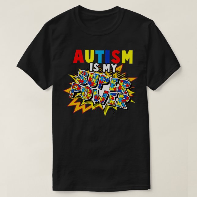 T-shirt Sensibilisation sur l'autisme L'autisme est mon bé (Design devant)