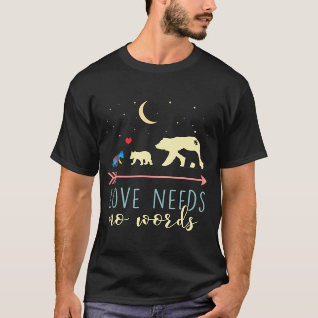 T-shirt Sensibilisation sur l'autisme - Mama Bear Love Bes (Devant)