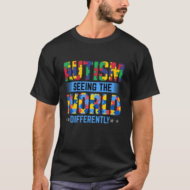 T-shirt Sensibilisation sur l'autisme Maman Papa Soutien M (Devant)