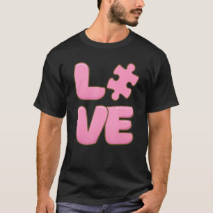 T-shirt Sensibilisation sur l'autisme mignonne Amour Puzzl