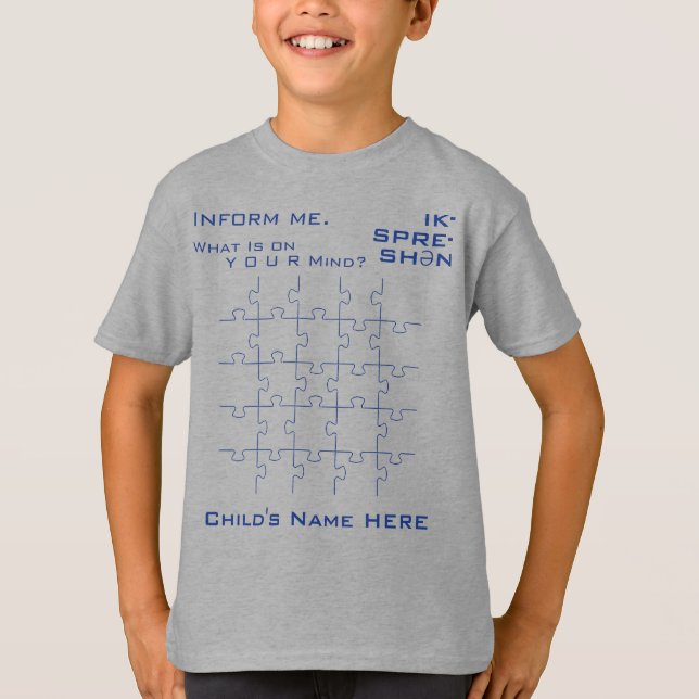 T-shirt Sensibilisation sur l'autisme motivationnelle, Puz (Devant)