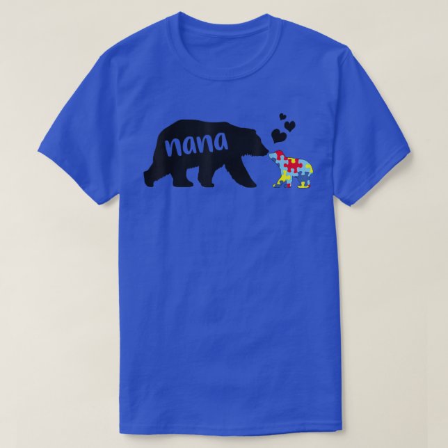 T-shirt Sensibilisation sur l'autisme Nana Ours Puzzle Piè (Design devant)