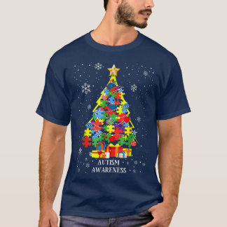 T-shirt Sensibilisation sur l'autisme Noël Arbre de Noël C