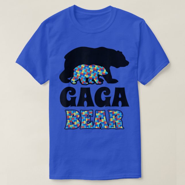 T-shirt Sensibilisation sur l'autisme Ours Gaga (Design devant)