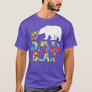 T-shirt Sensibilisation sur l'autisme Papa Bear Support Au