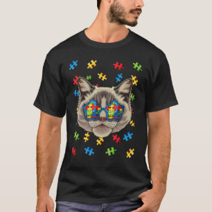 T-shirt Sensibilisation sur l'autisme Ragdoll Puzzle Lunet