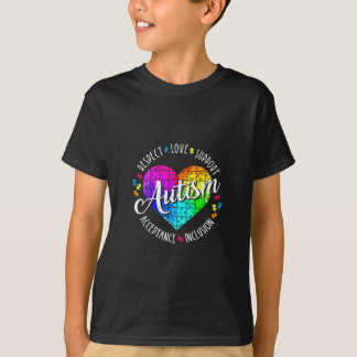 T-shirt Sensibilisation sur l'autisme Respect du coeur Amo