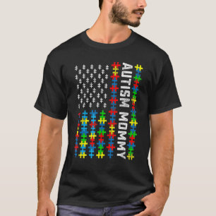 T-shirt Sensibilisation sur l'autisme rétro Usa Drapeau ma