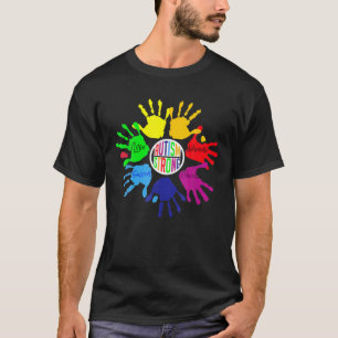 T-shirt Sensibilisation sur l'autisme Signal Langue Main P