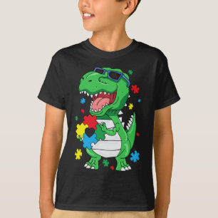 T-shirt Sensibilisation sur l'autisme T Rex Dinosaur Puzzl