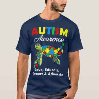 T-shirt Sensibilisation sur l'autisme Tortues Puzzle Maman