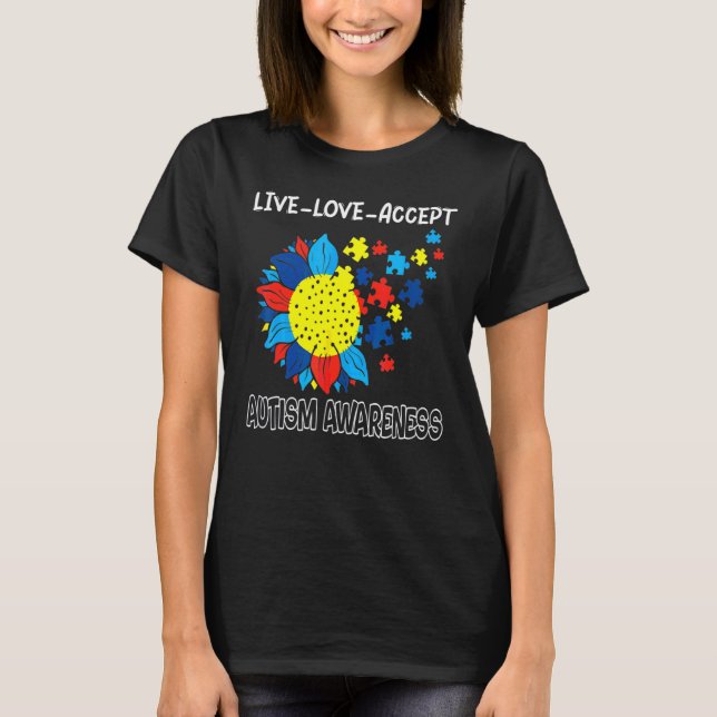 T-shirt Sensibilisation sur l'autisme Tournesol En Vie Et  (Devant)