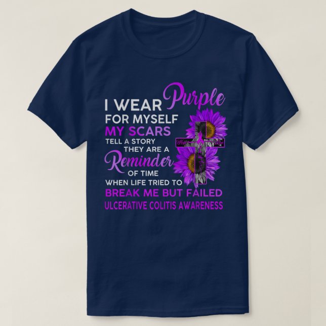 T-shirt Sensibilisation Ulcerative À La Colite Je Porte Du (Design devant)