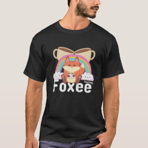 T-shirt Sentant Foxee Mignon Kawaii Renard Café