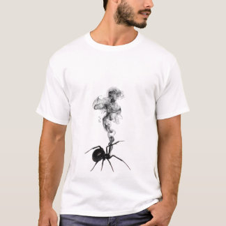 T-shirt Sentier Fumée Araignée Noire - Gothique Aesthétiqu